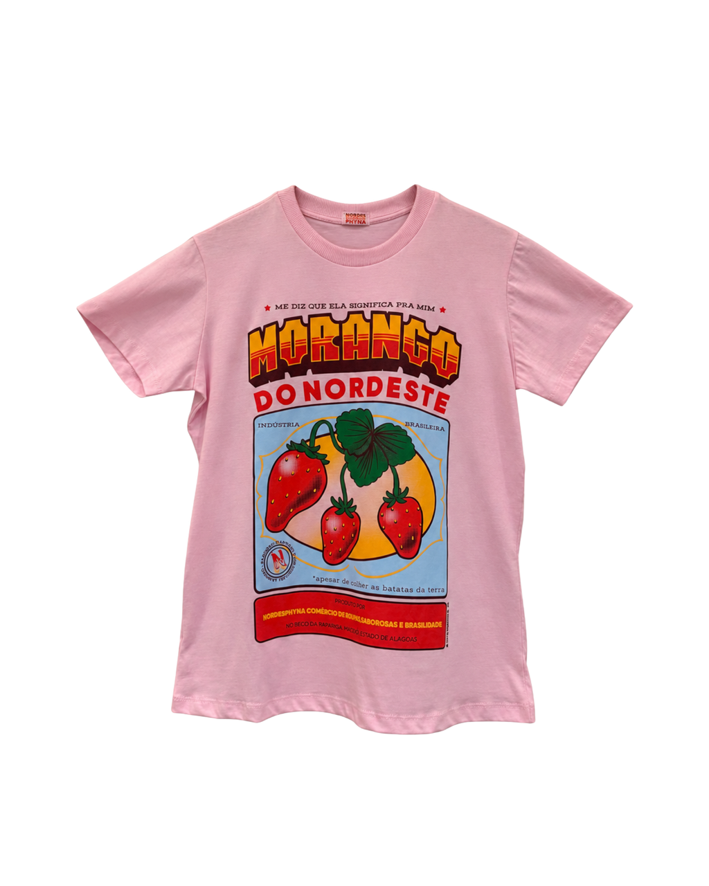 Camiseta Morango do Nordeste rosa