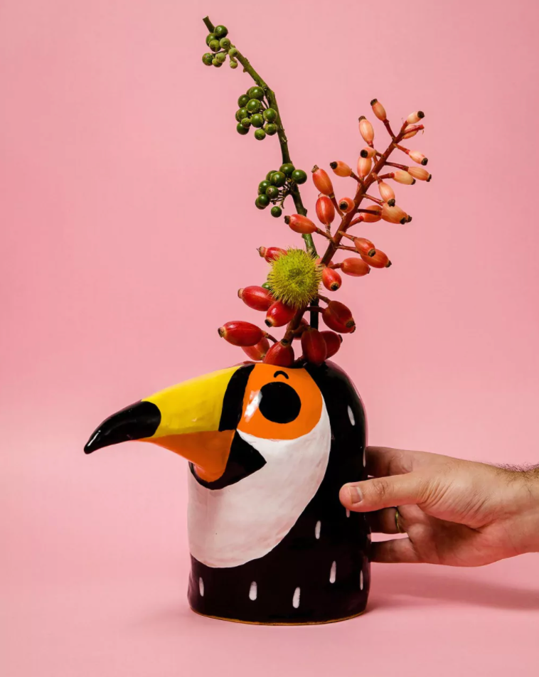 Vaso Tucano Ceramiquinho
