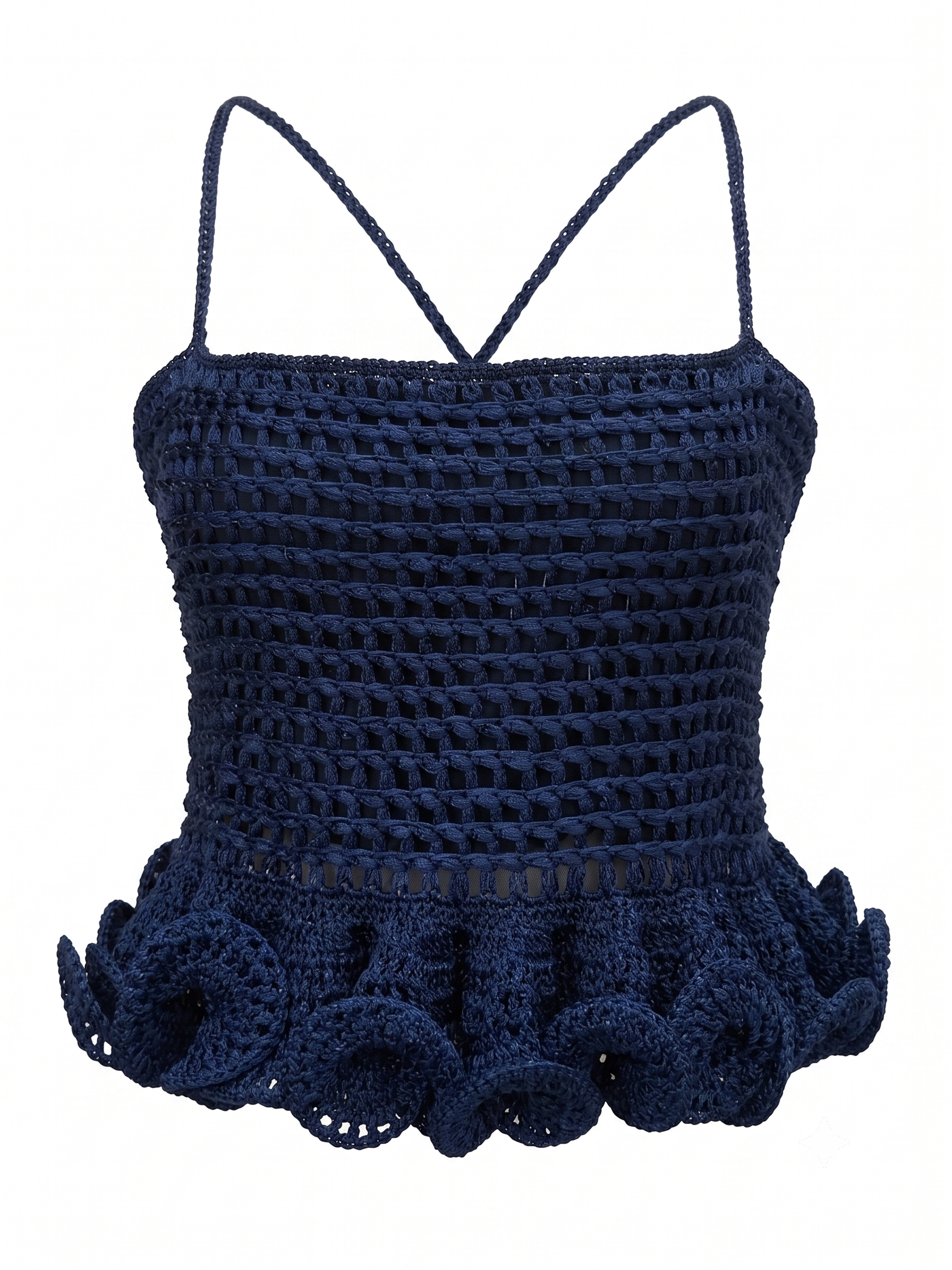 Top babados azul marinho | Marciano