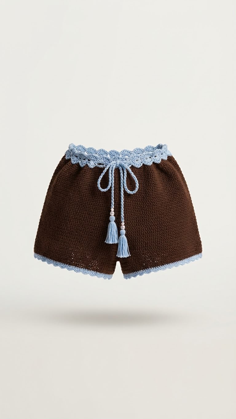 short marrom+azul Mimani