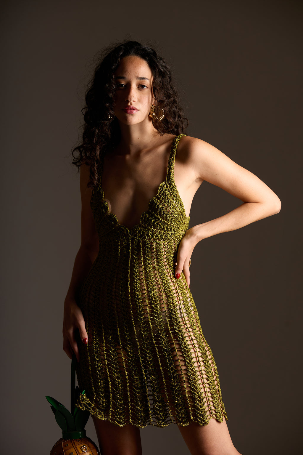 Vestido verde crochê Mimani